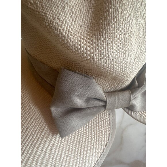 Scala Natural Beige Split Back Bow Detail One Size - Picture 2 of 6